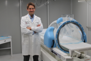 Dr. Molitoris with Hyperthermia Machine