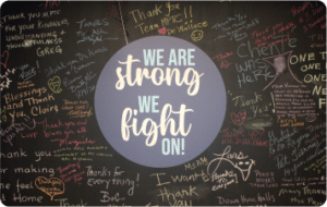 We Are Strong We Fight On Chalkboard
