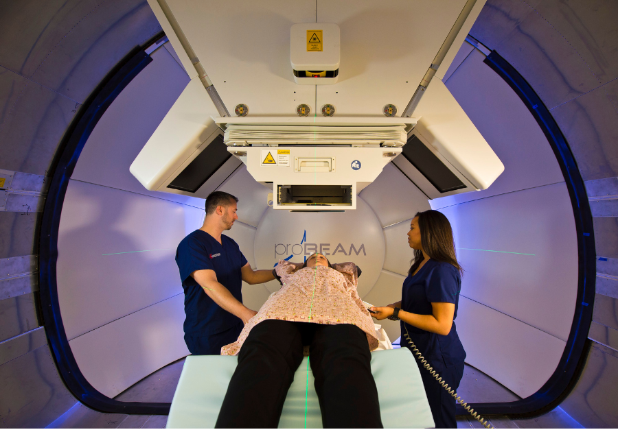 patient receiving proton therapy at the maryland proton treatment center